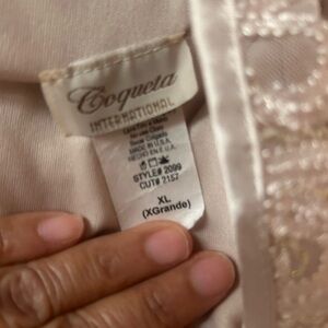 Coqueta International Satin Embellished Blush Top